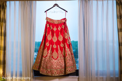 Red and golden bridal lengha. Red and golden bridal lengha.