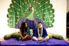 Beautiful peacock sangeet stage. Beautiful peacock sangeet stage.