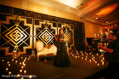 Charming maharani posing at the reception stage. Charming maharani posing at the reception stage.