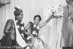 Joyful indian couple at their wedding ceremony. Joyful indian couple at their wedding ceremony.