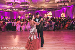 Indian bride and groom first slow dance. Indian bride and groom first slow dance.