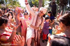 Indian groom arriving at wedding ceremony Indian groom arriving at wedding ceremony