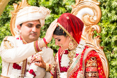 Lovely indian couple at wedding ceremony Lovely indian couple at wedding ceremony
