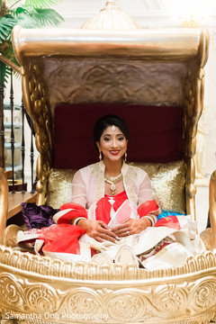 Beautiful bride carried in on a palanquin. Beautiful bride carried in on a palanquin.