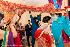 Indian bride enters the mandap. Indian bride enters the mandap.