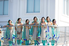Sikh indian bridesmaids waiting to receive the baraat. Sikh indian bridesmaids waiting to receive the baraat.