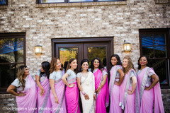 Indian bride and bridesmaids outdoor photography Indian bride and bridesmaids outdoor photography