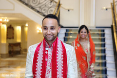 Indian groom about to see the bride for the first time before wedding ceremony Indian groom about to see the bride for the first time before wedding ceremony