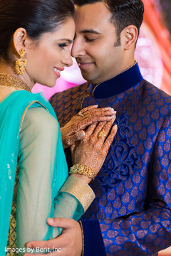 Indian couple at sangeet ceremony Indian couple at sangeet ceremony