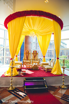 Yellow and red mandap. indian wedding mandap,outdoor indian wedding decor,indian wedding planning and design