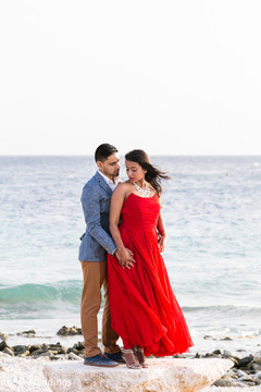 Beach side indian bride and groom portrait. destination wedding photography,indian wedding photography,indian bride