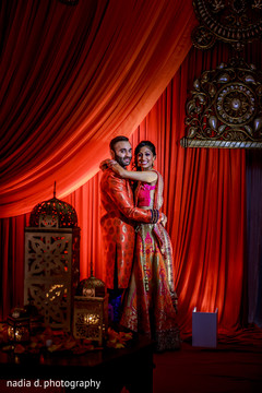 Indian couple's sangeet photography. indian bride,indian groom,indian pre-wedding celebrations,indian wedding portrait,indian sangeet