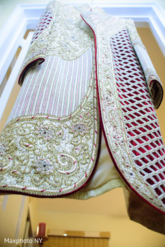 Beige and red sherwani Beige and red sherwani
