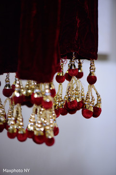 Dupatta red hanging details Dupatta red hanging details