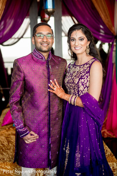 Indian couple at sangeet ceremony Indian couple at sangeet ceremony