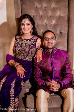 Indian couple photoshoot at sangeet ceremony Indian couple photoshoot at sangeet ceremony
