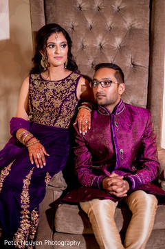 Indian couple photo session at sangeet ceremony Indian couple photo session at sangeet ceremony
