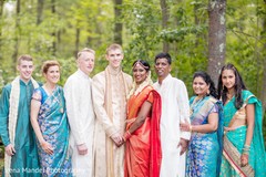 Newlyweds with their family indian wedding,indian fusion wedding