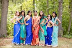 Maharani with bridesmaids indian bridesmaids,indian sari