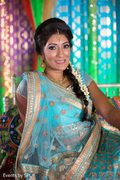 Lovely indian bride portrait for sangeet celebration. Lovely indian bride portrait for sangeet celebration.