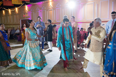 Indian bride and groom dancing at sangeet. Indian bride and groom dancing at sangeet.