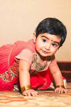 Cute little girl in pink sari Cute little girl in pink sari