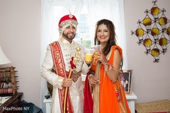 A toast while getting ready. A toast while getting ready.