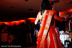 Indian couple dancing for the first time at wedding reception Indian couple dancing for the first time at wedding reception