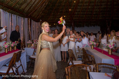 Indian bride throwing the bouquet. Indian bride throwing the bouquet.