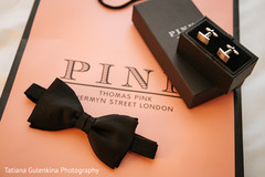 Elegant bow tie and cufflinks. Elegant bow tie and cufflinks.