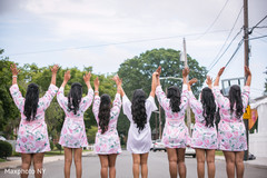 Indian bride and bridesmaids outdoor photography before wedding ceremony Indian bride and bridesmaids outdoor photography before wedding ceremony