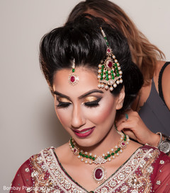 Indian bride's final touch ups. Indian bride's final touch ups.