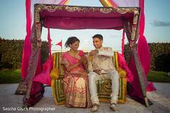 Bride and groom sangeet portrait. destination wedding photography,indian bride,indian sangeet