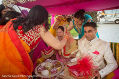 Indian bride and groom sangeet ceremony. destination wedding photography,indian bride,indian sangeet