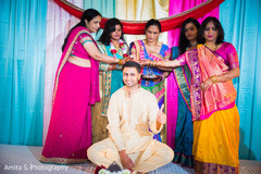 Groom during sangeet Groom during sangeet