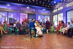 Indian bride and groom at their sangeet night. Indian bride and groom at their sangeet night.